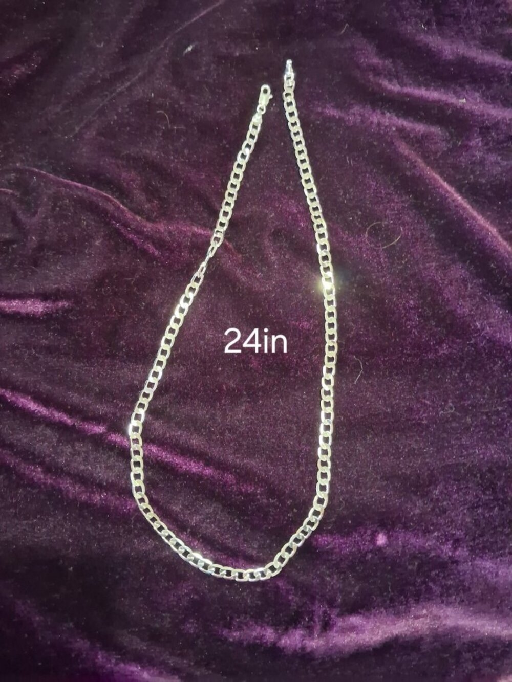 925 Stamped Curb Link Chain Necklace 24 Inch - Brand New